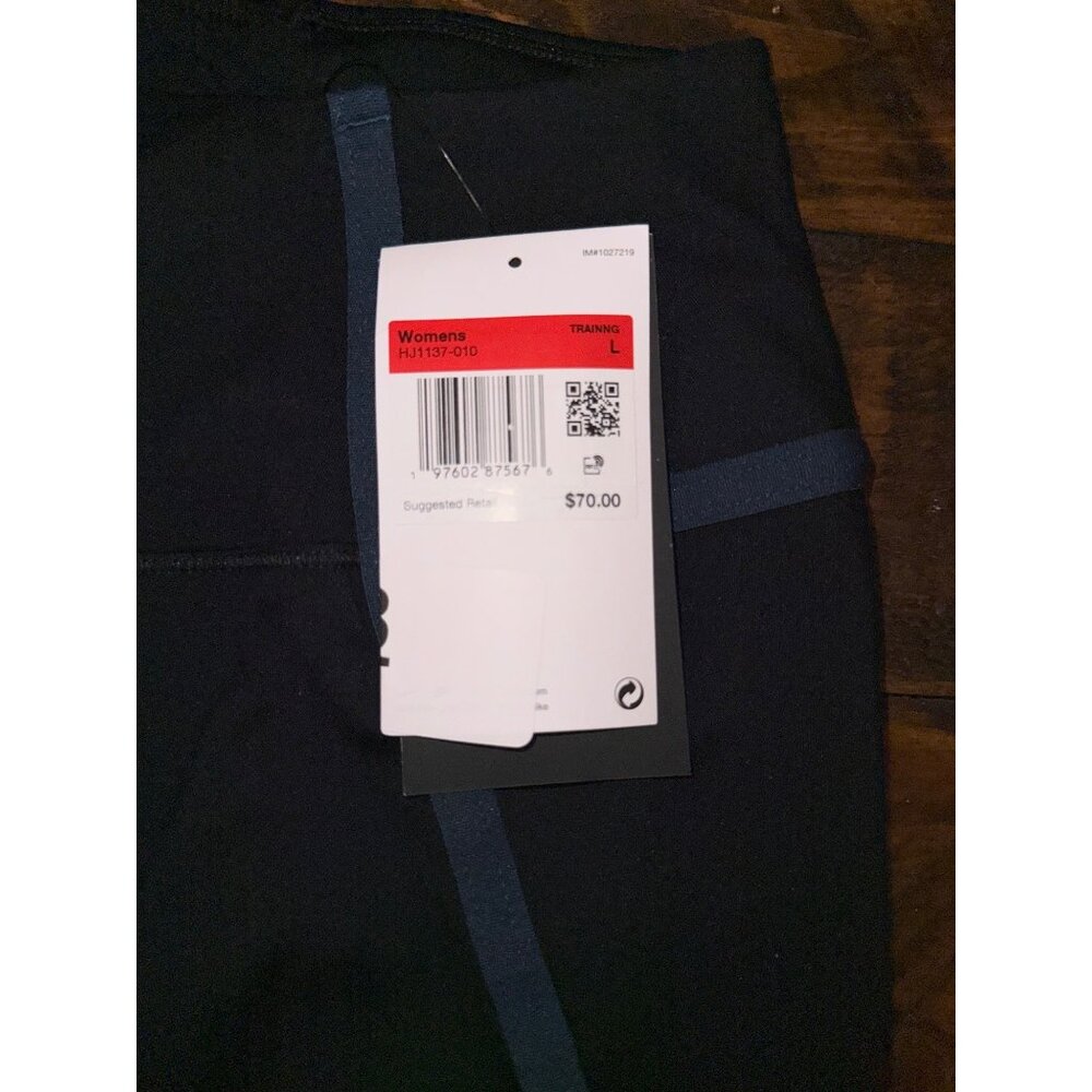 Nike Womens Dri-Fit One High-Rise 7/8 Training Leggings Black/Grey L New - Picture 5 of 5